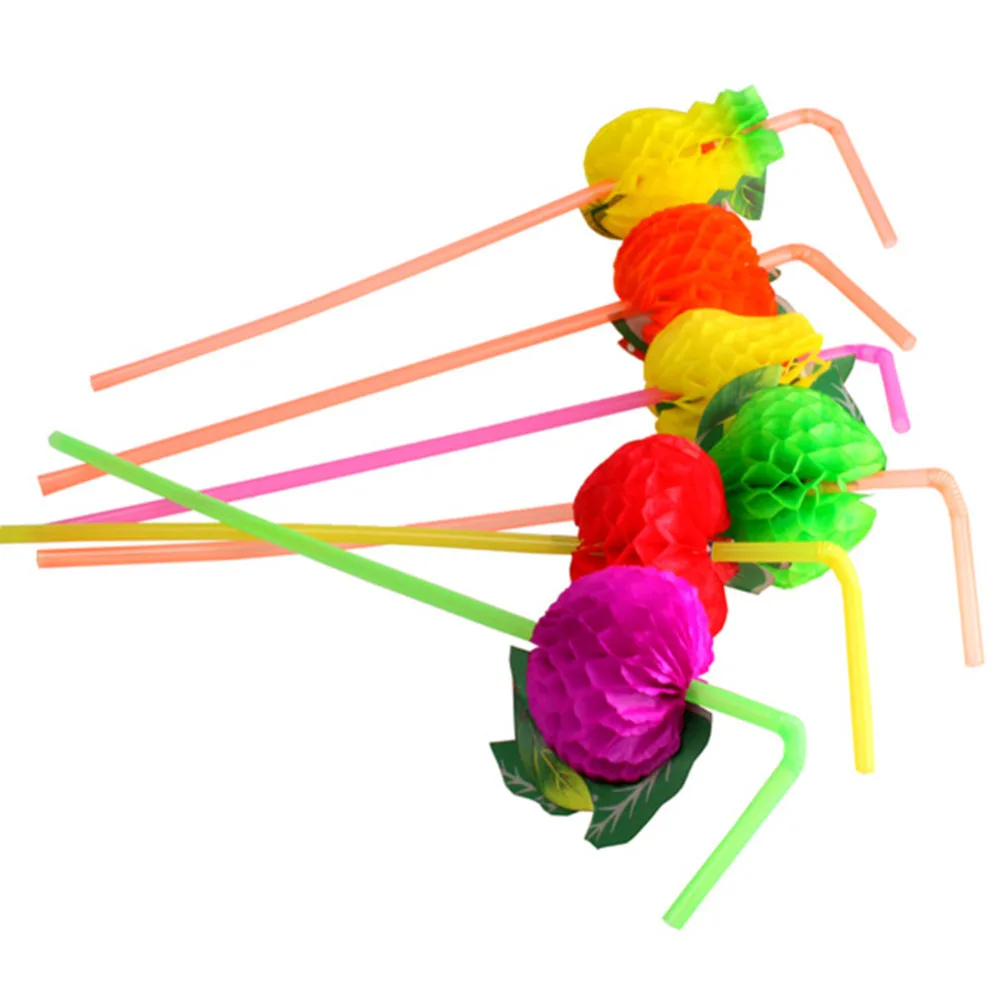 50pc Honeycomb Paper Fruit Drinking Straws for Coc...