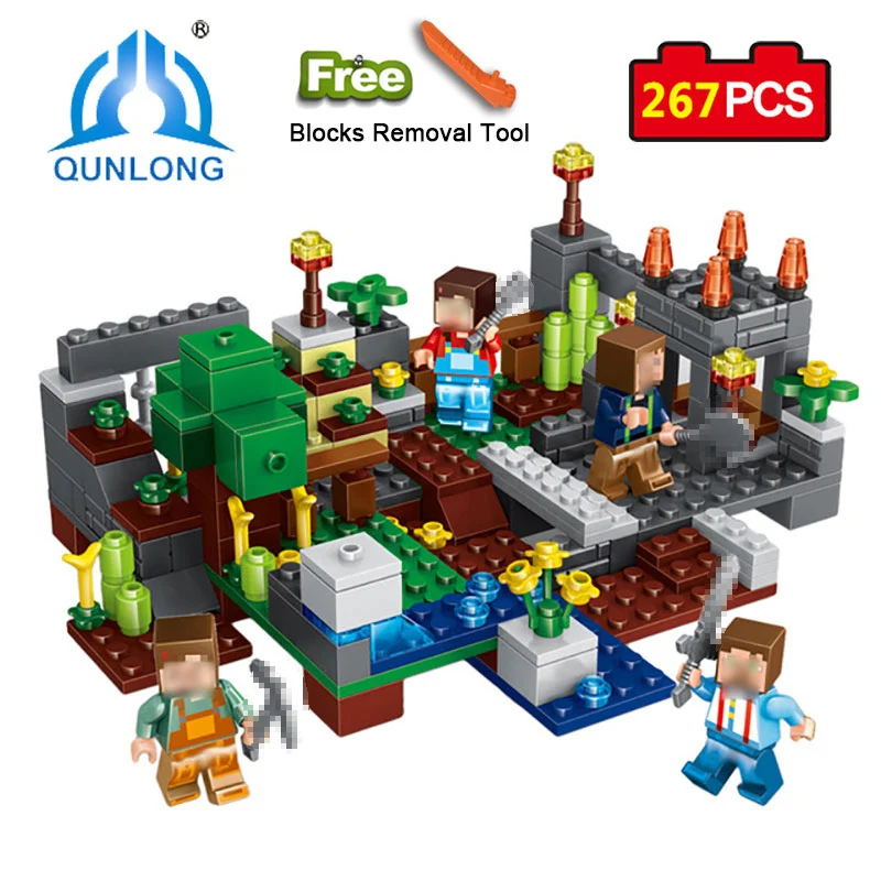 

Qunlong 0506 4 in 1 Town group Compatible Legoing Minecrafted city Building Block Figures Bricks Educational toys for children