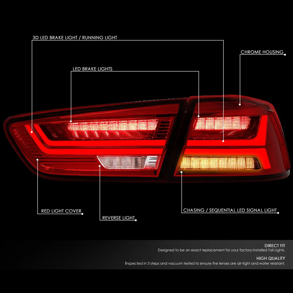 Светодиодный задний фонарь в сборе для Mitsubishi Lancer EVO X 2008 2009 2010 2011 2012 2013 2014 2015 2016 2017