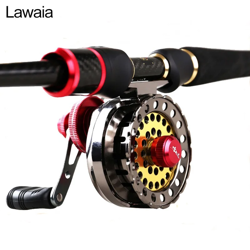 

Lawaia Fishing Reels Baitcasting Reel Speed Ratio 2.6:1 Full Metal Raft Fishing Fly Reels With Draining Round Reel Fishing Tools