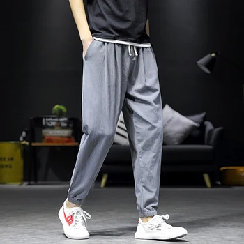 

Spring and autumn men's casual pants loose tide beam harem pants sports 9 pants men jogger sweat pants