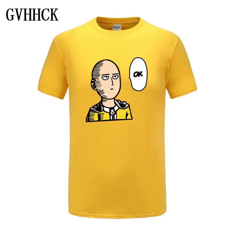 Летняя футболка, хлопок, аниме, One Punch Man, Мужская футболка с принтом, модная, классная, удобная, Мужская футболка, Повседневная футболка