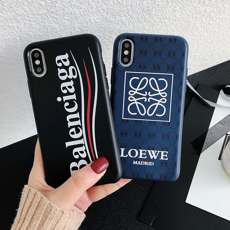 

Soft TPU Pattern Matte Case For iPhone 6S Plus 7 Plus 8 Plus X XR XS Max LOEWE Letter Flower Back Cover Cases For iPhone 7 8