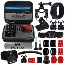 24 em 1 Bicicleta Montar Acessórios Combo Kits com Caso EVA para GoPro HERO6/5/5 Sessão/Sessão 4/4/3 +/3/2/1, Xiaoyi
