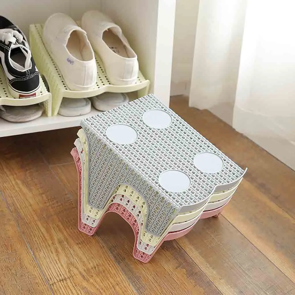 HSU обувные Слоты двухслойный пластик держатель для хранения обуви Органайзер, контейнер для хранения багажа Органайзер горячая распродажа