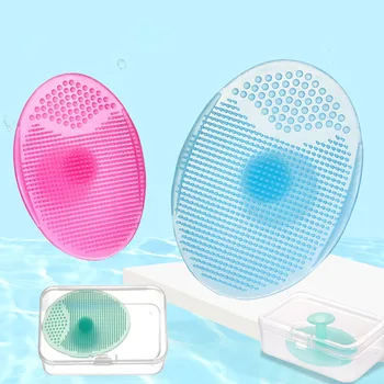 

Soft Silicone Wash Face Cleaning Pad Facial Exfoliating Brush Skin SPA Scrub Cleanser Tool With Box Packing For Bath Accessories