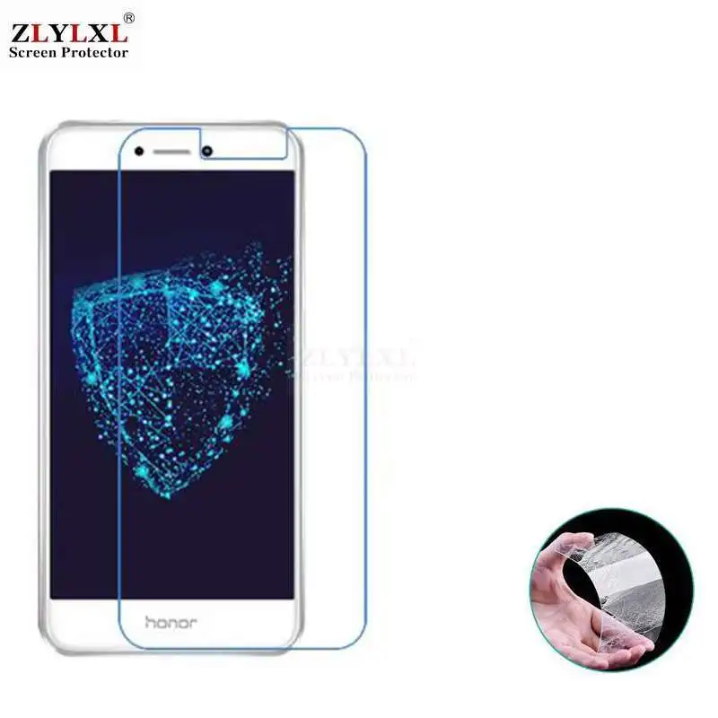 

Glass + case Transparent Dirt-resistant soft back case for Huawei honor 8 lite tempered glass screen protector