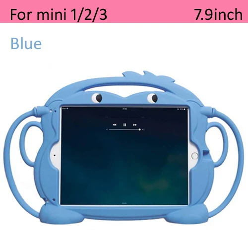 Чехол для iPad mini 1/2/3/4 силиконовая обезьянка, дети, милый, защита от ударов, мягкая Портативный светильник Вес Защитная крышка - Цвет: mini123 blue