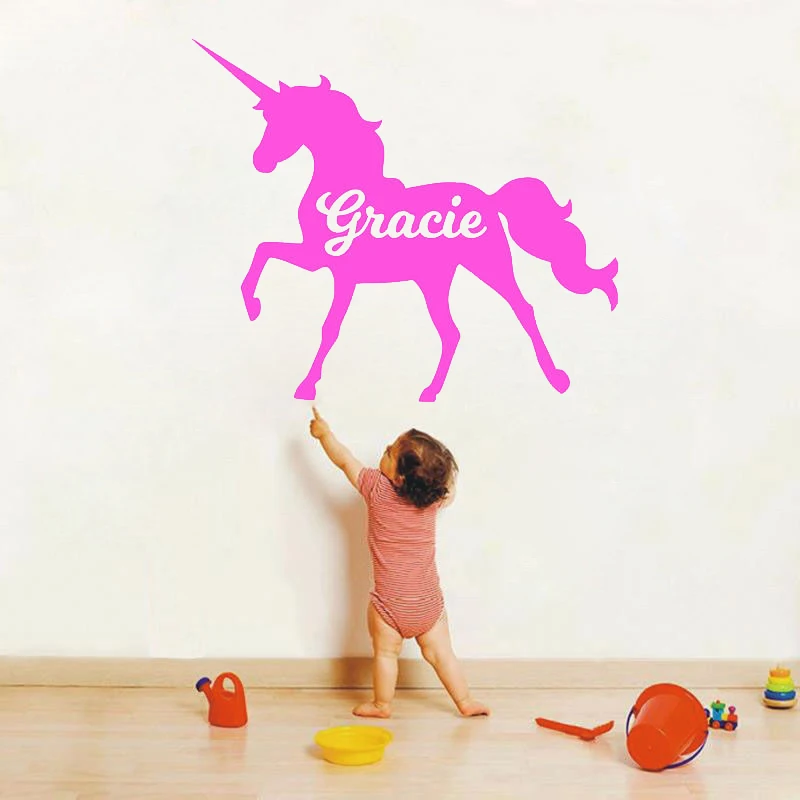 Unicorn Personalised Name GIRLS My Little Wall Sticker Baby Personalised Names 