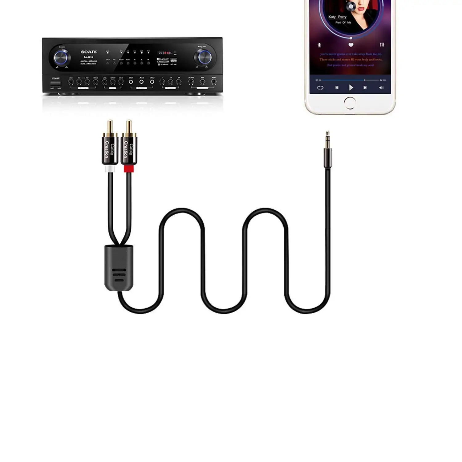 J0RINDO RCA кабель 1 6 фута 3 5 мм к стерео аудио Y сплиттер 2RCA папа Мужской для ТВ