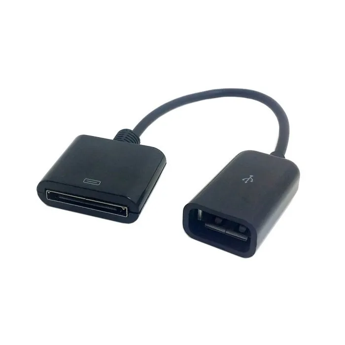 1PCS 30-Pin Female to USB Female Data Sync Charging Cable Adapter For iPhone 4 4S Black/White