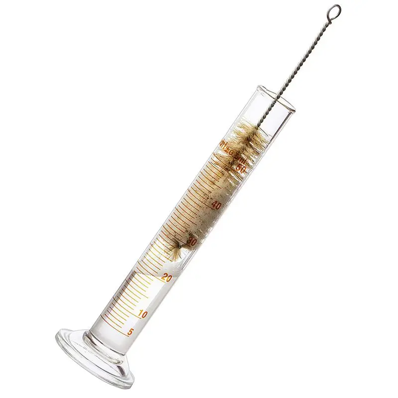 4 Measuring Cylinder-5ml, 10ml, 50ml, 100ml-Premium Glass Contains 2 Cleaning Brushes + 3 x 1ml Glass Pipettes