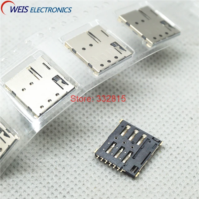 100pcs Nano Sim Card Holder Push Push Type 7pin Mini Sim Card Socket