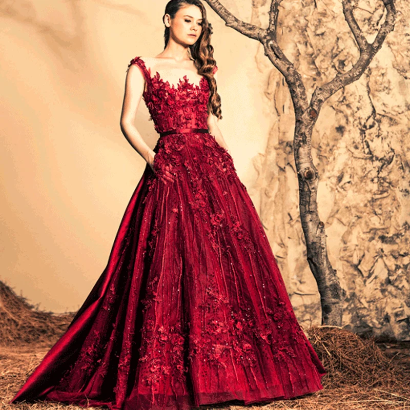 Dark Red Evening Dresses
