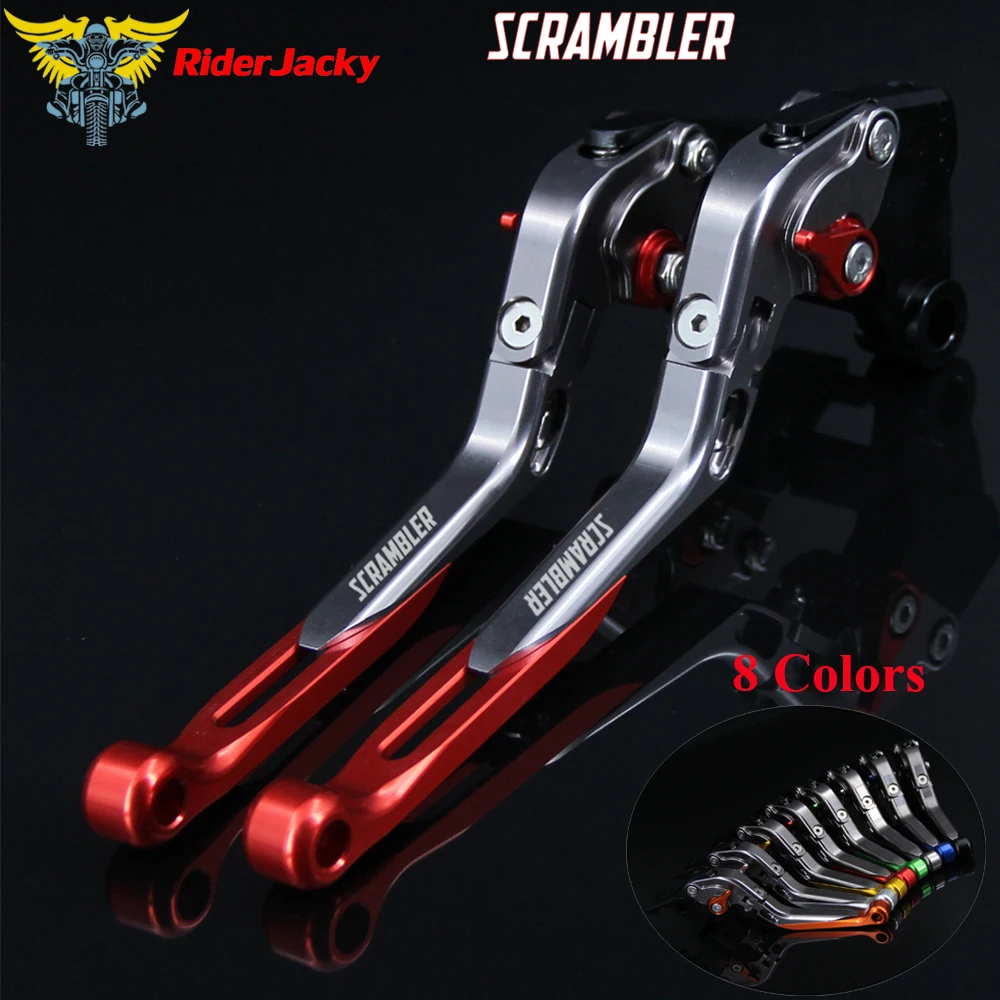 Лого скремблер красный+ Титан для Ducati SCRAMBLER полный дроссельной заслонки- CNC складной выдвижной Мотоцикл тормозные рычаги сцепления