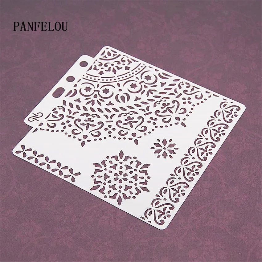 Multilayer flower scrapbook stencils spray plastic mold shield DIY cake hollow Embellishment printing lace ruler Valentine's Day | Дом и
