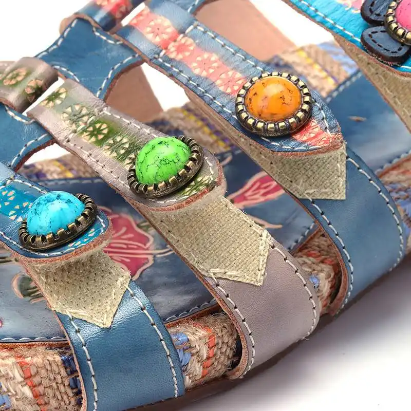 SOCOFY/Коллекция года; летние женские кожаные сандалии ручной работы в винтажном стиле; шлепанцы с открытым носком; Повседневная дышащая пляжная уличная модная женская обувь