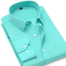 Большие размеры 6XL 5XL 4XL XXXL однотонные/Полосатые Формальные элегантные офисные мужские рубашки с длинным рукавом Классический дизайн мужские рабочие рубашки