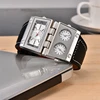 Oulm HP9525 Double Dial Unique Men's Watches Three Time Zone Big Size Male Sport Watch Leather Men Quartz Wristwatches ► Photo 3/6