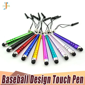 

1000pcs/lot Baseball Metal Mini Capacitive Touch Pen with Dustproof Plug for Ipad IPhone Samsung Galaxy Tablet HTC Wholesale