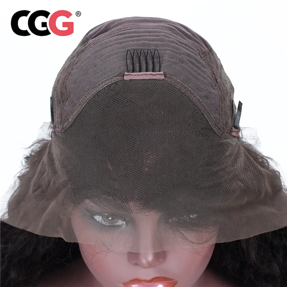 CGG Malese Riccio crespo Dei Capelli di Densità 130 Parrucche Dei Capelli Umani Per Le Donne Nere 13*4 Veletta frontale Parrucche Con bambino capelli Non Remy