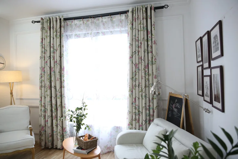 Пасторальные цветы сорока американский стиль страны свежий полный оттенок печати шторы для гостиной AP183-30