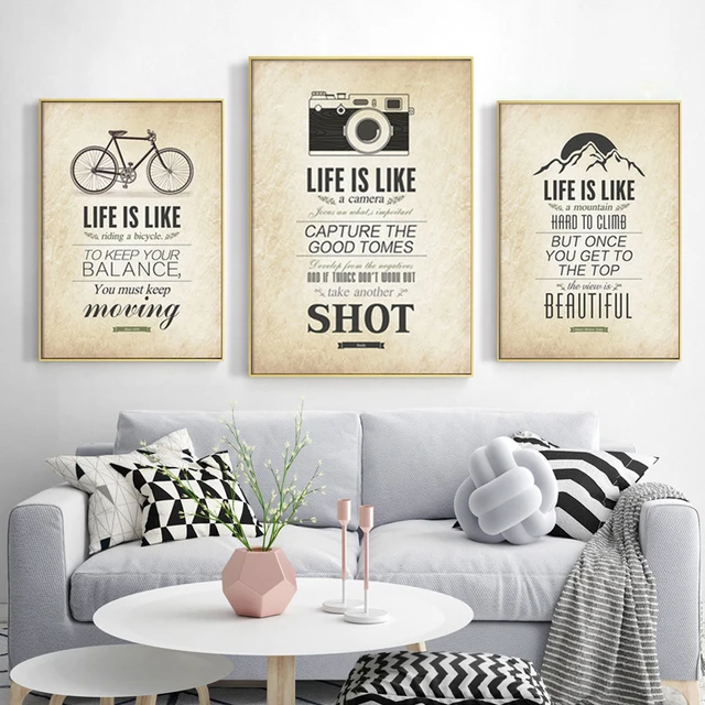 Modern Life Motto Inspirational Quotes Office School Room Wall Art