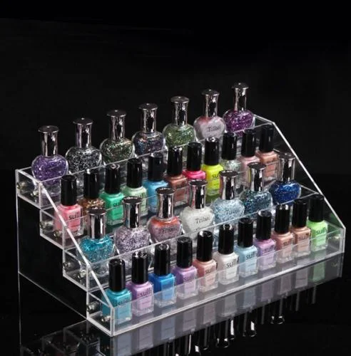 

4 Layer Removable Acrylic Nail Polish Shelf Acrylic Clear Cosmetics Multi-functional Display Stand Rack Holder