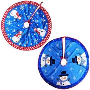 

80cm Snowman Tree Skirt Supplies Decoration High-grade Velvet Tree Skirt Blue christmas trees skirts apron navidad decoraciones