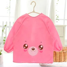 Красивый детский нагрудник с длинным рукавом водонепроницаемый нагрудник для кормления детская одежда для обеда ужина мультфильм животных Bebe нагрудники Babador для ребенка