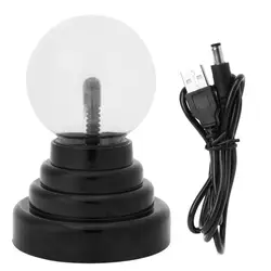 Новый Стекло плазменный шар Горячая магия USB Сфера Lightning свет вечерние партия Черный База