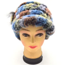 Зимняя меховая шапка для женщин, настоящий мех кролика, шапки ручной работы, вязаная шапка s, дизайн, женская меховая шапка