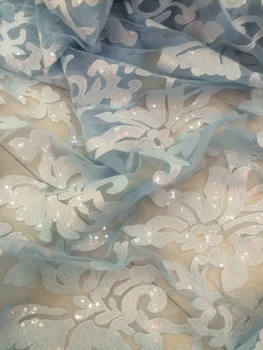 

LJY-62015 light blue embroidery French tulle lace fabric Popular design African net lace fabric for wedding