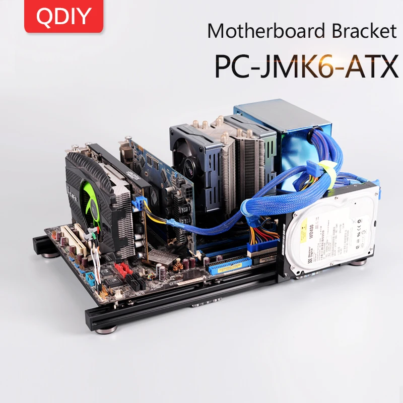 QDIY PC JMK6 ATX алюминиевый сплав горизонтальный Полный открытый летний медведь чехол
