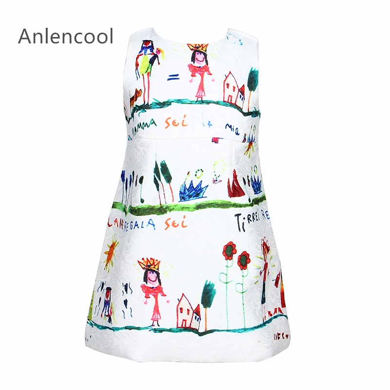 

Anlencool Girls Dresses Summer Brand Princess Dress Cartoon Character Print Girls Party Dress Kids Clothes Vestidos 3-10Y