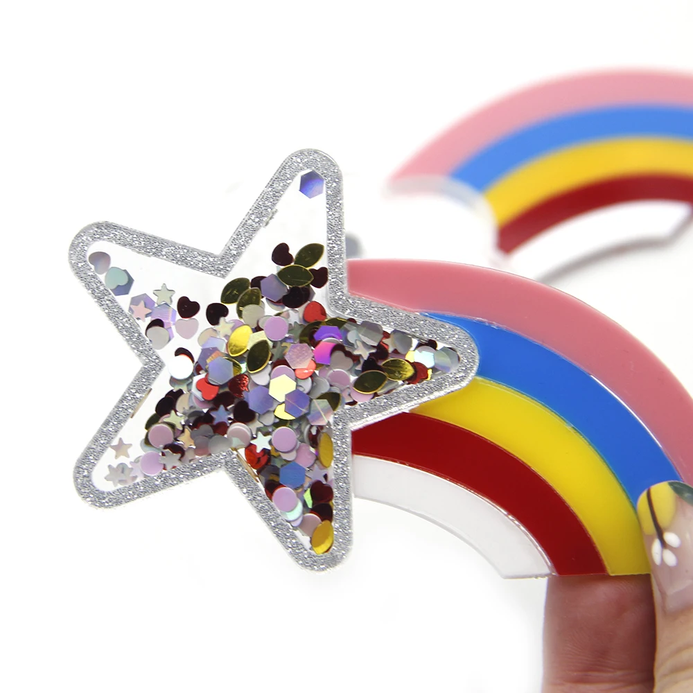 New Christmas Deer Transparent Plastic Resin with Colorful Sequins DIY Make Hair Clip Accessories Craft Handmade Decor,5Yc6894