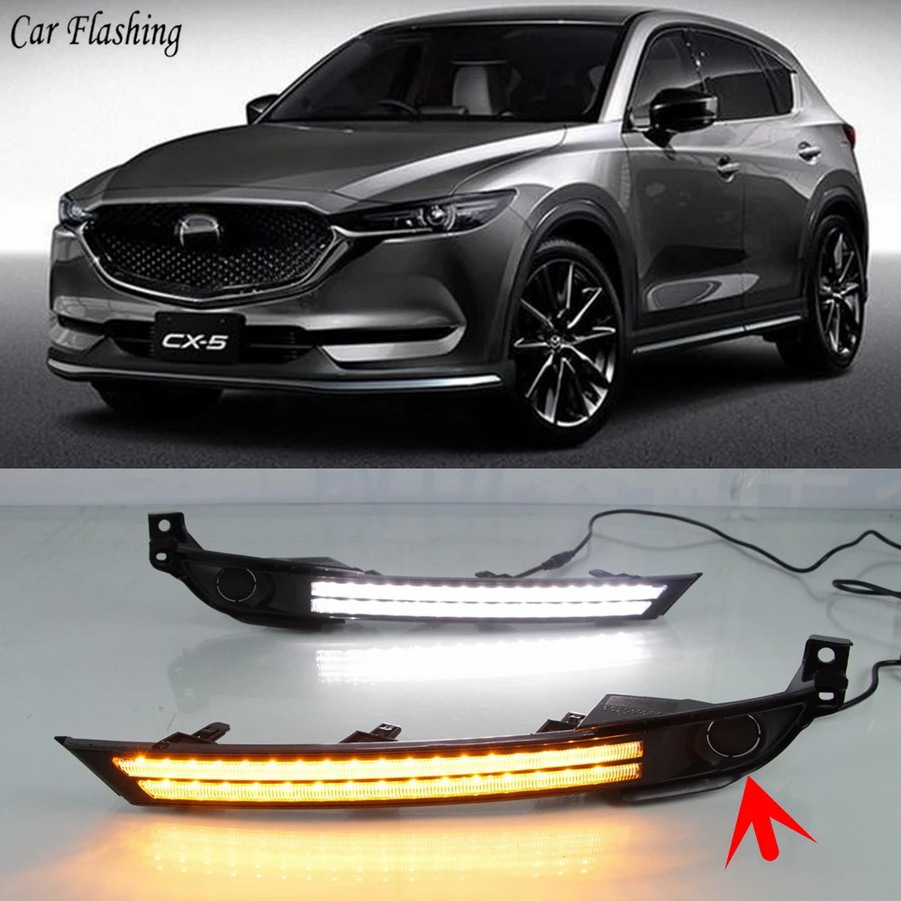 Car Flashing 1Set 12V ABS LED DRL Daytime Running Light Daylight With