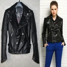 Фабричная одежда из натуральной кожи, дизайнерская тонкая женская короткая куртка из овчины, мотоциклетная куртка из натуральной кожи с отложным воротником