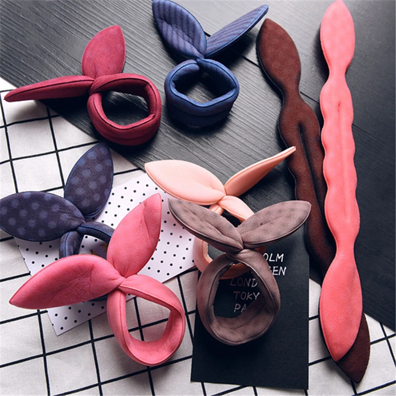 Korean Style Women Hair Style Braiding Tools Magic Candy Color Bowknot