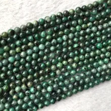 Veemake Columbia Smaragd Halskette Armbänder Ohrringe Ring Runde Perlen Für Schmuck Machen Natürlichen Edelstein Semi-Wertvolle 05866