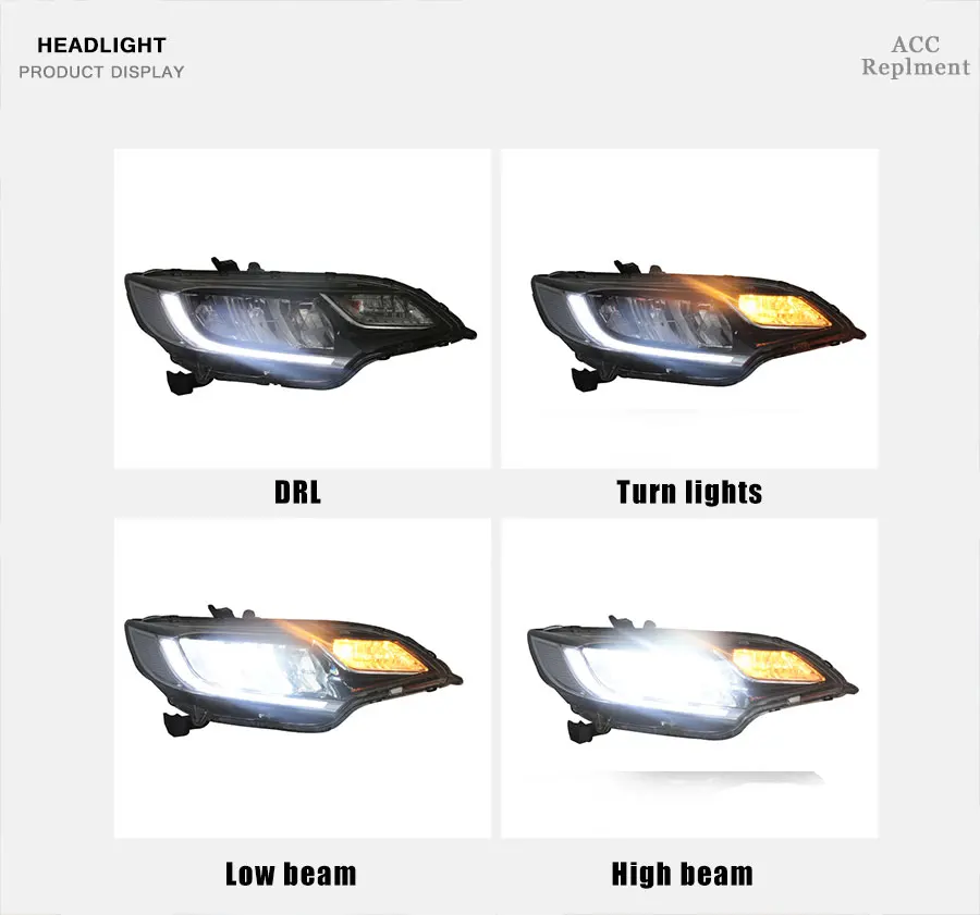 2Pcs LED Headlights For Honda Fit- led car lights Angel eyes Full LED KIT Fog lights LED Daytime Running Lights