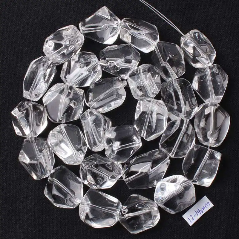 Гладкий натуральный кристалл кварца неправильной граненой формы драгоценные камни свободные Бусины Strand 1" ювелирных изделий wj347 - Цвет: White Crystal