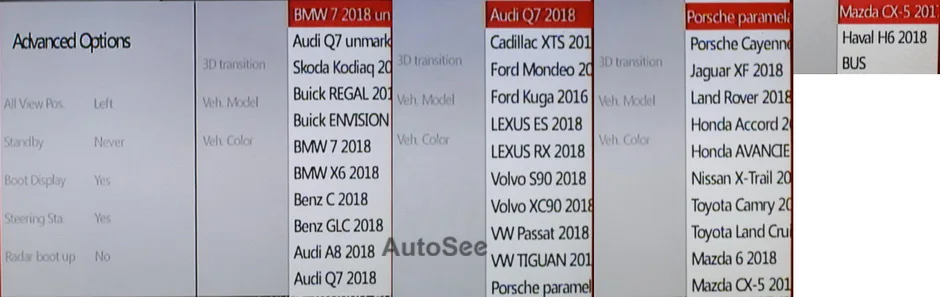 30 видов модели автомобиля HD автомобиль 3D 360 градусов птичий глаз объемный вид камера слепое пятно система проверки DVR, Встроенный шок g-сенсор