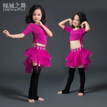 

Newest!! Belly dance costume for kid girls belly dance wear belly dance top+skirt suits RT011