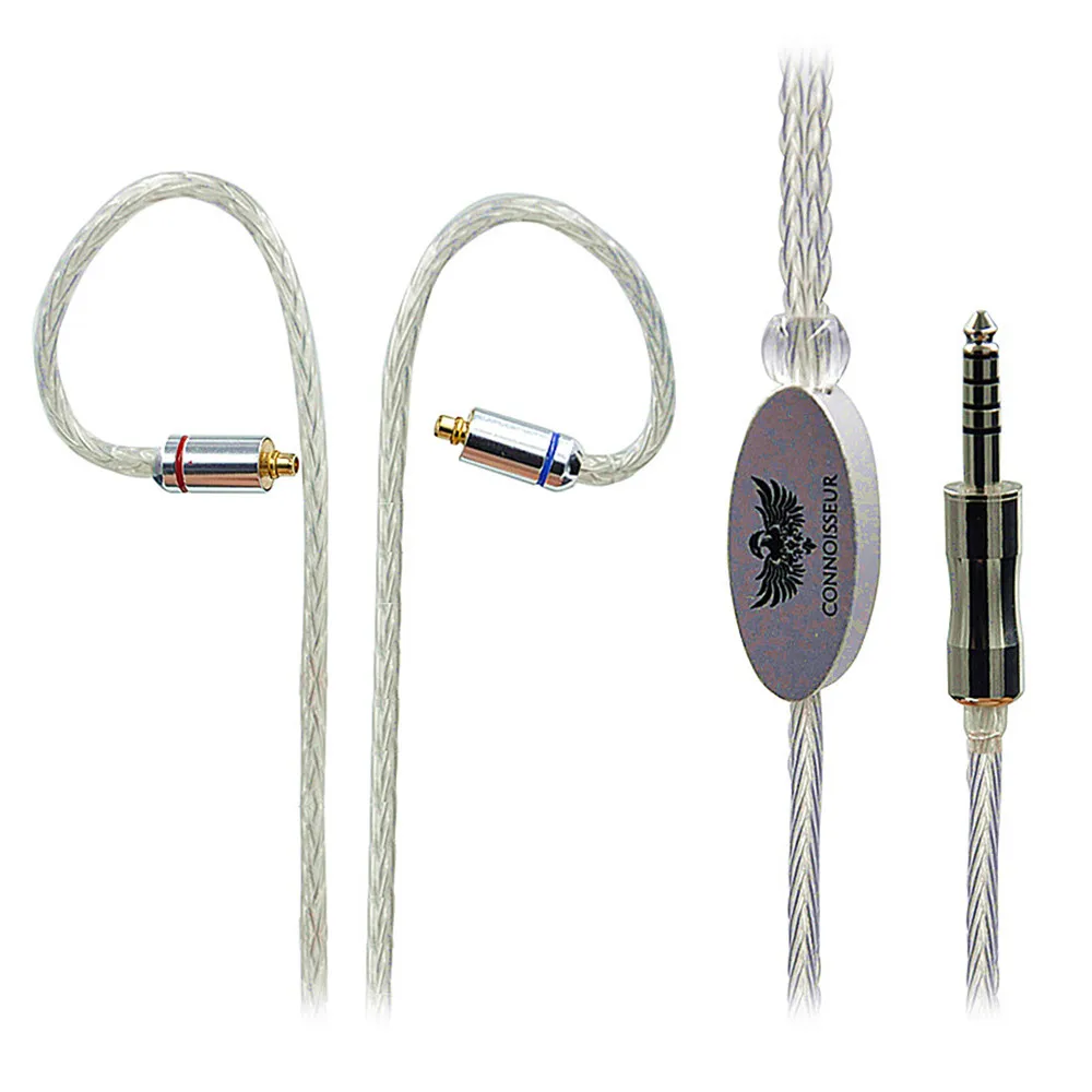 

New Arrival 1.2m Single crystal copper plated silver 4.4 Male to MMCX Connector 16 Cores Silver Plated Cable For Sony NW-WM1Z