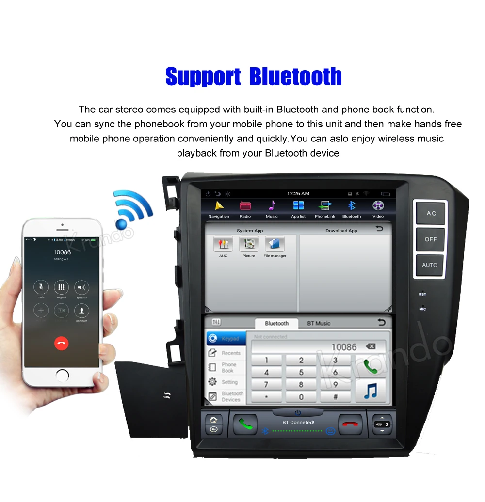 Perfect Krando Android 8.1 10.4" Vertical screen car audio radio system player for Honda Civic Left driving 2012+ gps navigation 3 Perfect Krando Android 8.1 10.4" Vertical screen car audio radio system player for Honda Civic Left driving 2012+ gps navigation 3