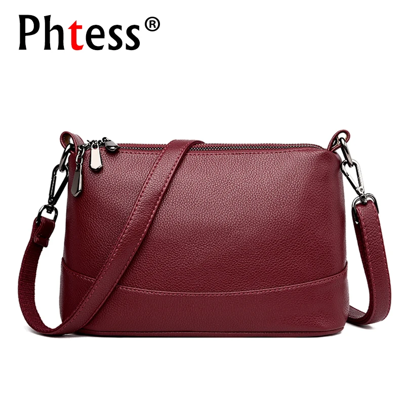 2019 المرأة حقيبة ساع صغيرة Crossbody حقائب للنساء الجلود حقيبة كتف الإناث حقائب عالية الجودة خمر قذيفة حقيبة جديد