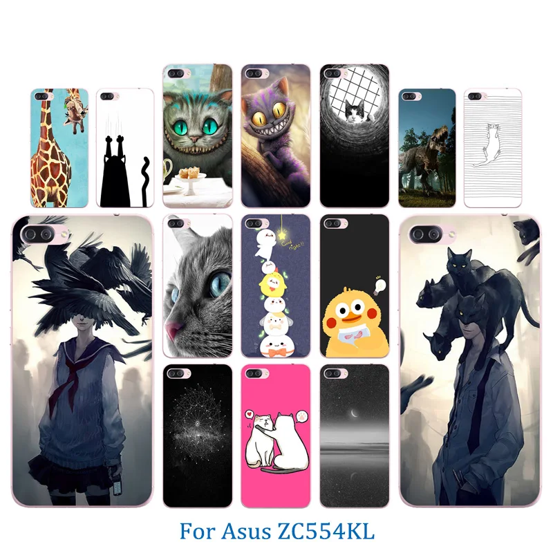 Чехлы для телефонов Asus ZenFone 4 Max ZC554KL Pusscat с узором из кожи ТПУ силиконовый Полный