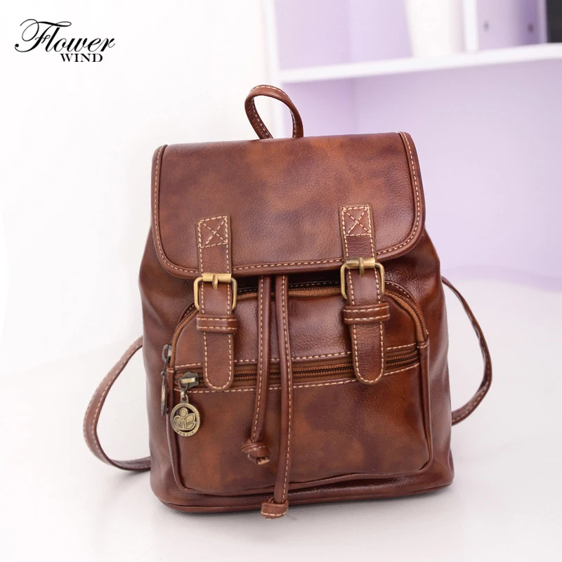 Женский рюкзак из мягкой кожи с цветочным принтом Mochila Feminina Escolar школьная сумка