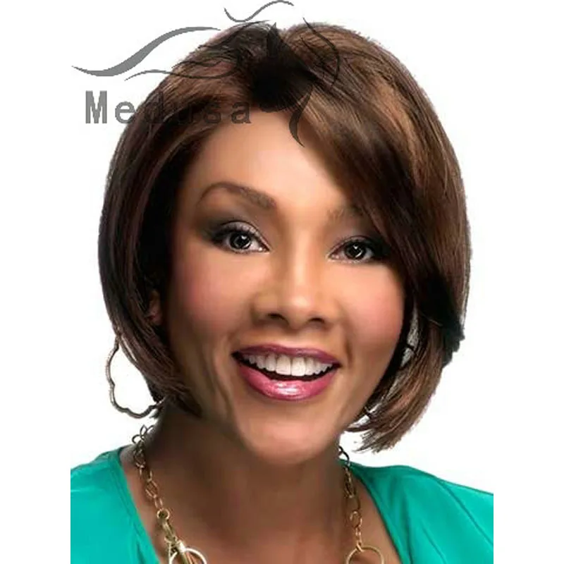 Celebrity Lady Wigs Medium Length Layered Straight Haircuts